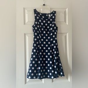 Divided by H&M navy blue polka dot skater dress
